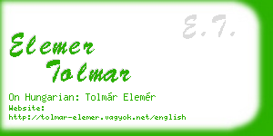 elemer tolmar business card